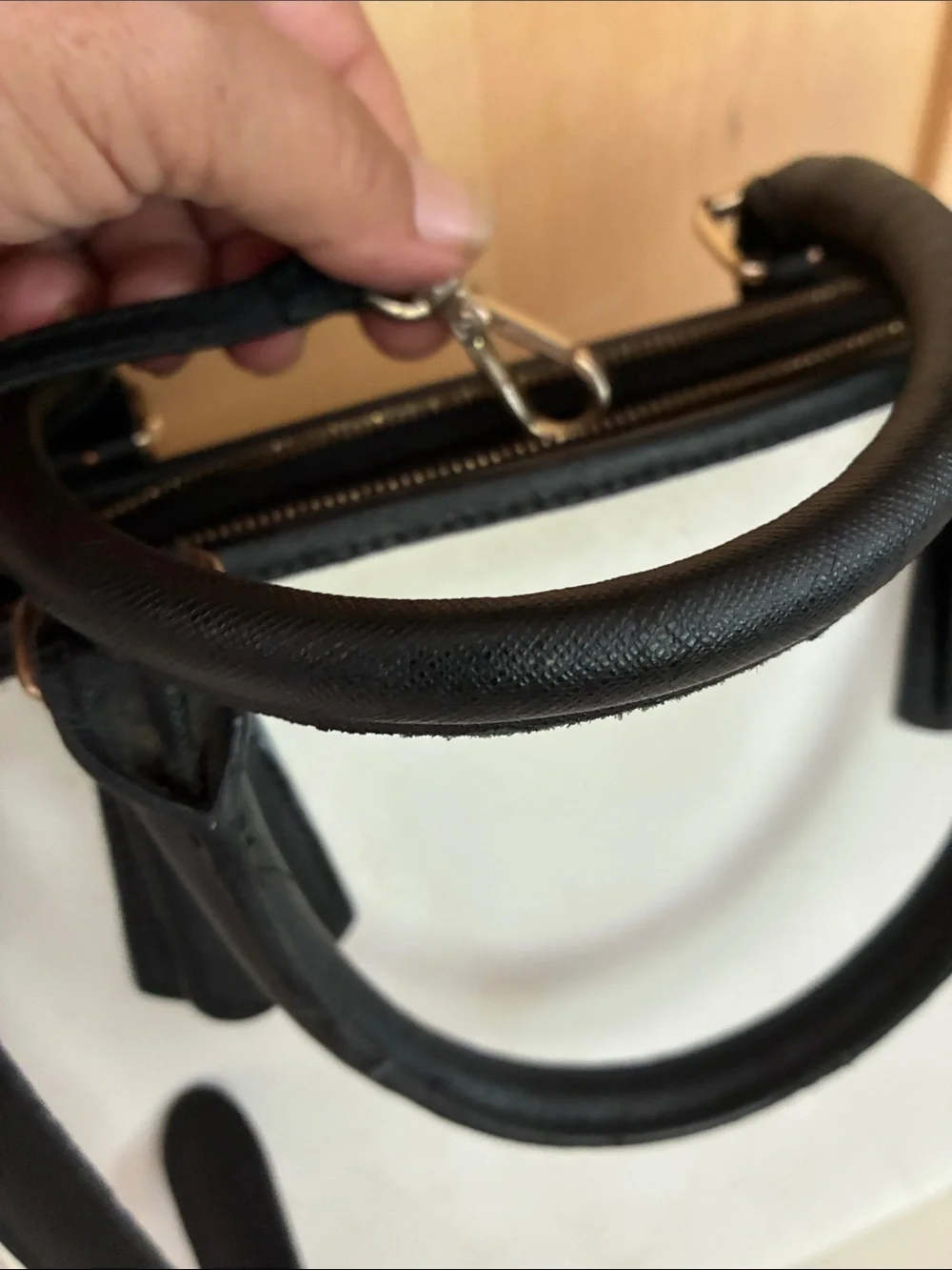 Anne Fontaine Classic Two-Tone Black & White Satchel Handbag